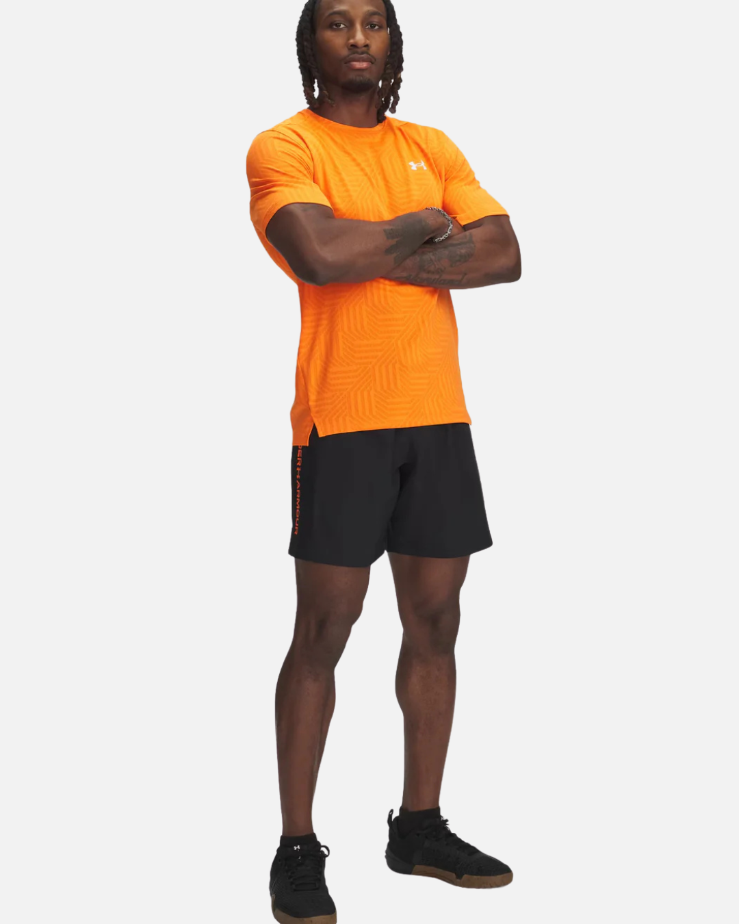 Short Under Amour Tech Wordmark - Noir/Orange