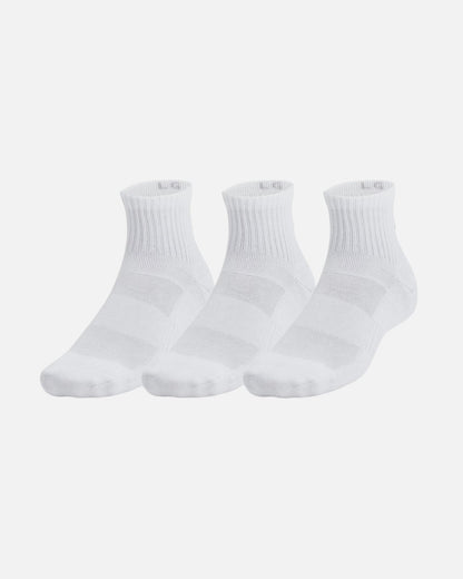 Pack de 3 paires de chaussettes 3/4 Under Armour - Blanc